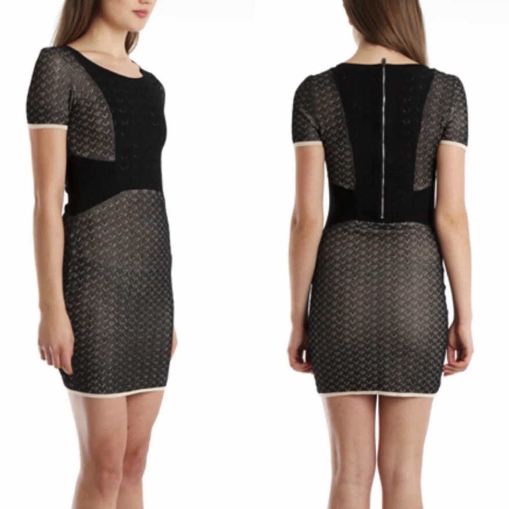 NWT rag & bone Black Betsy Short Sleeve Mini Dress